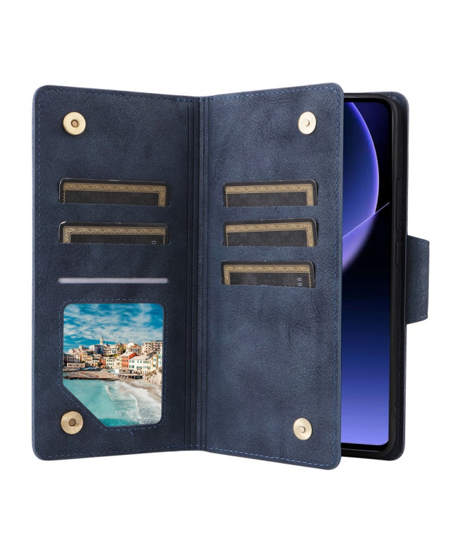 Housse Poco M7 Pro 5G Portefeuille Zippé avec Lanière | LORAN