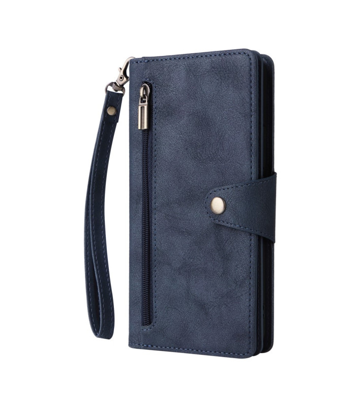 Housse Poco M7 Pro 5G Portefeuille Zippé avec Lanière | LORAN