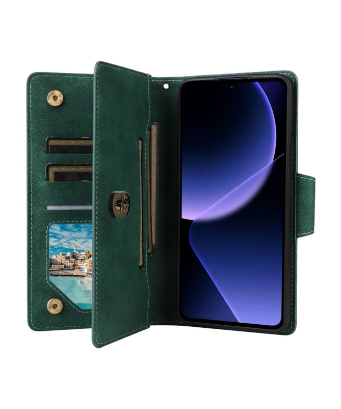 Housse Poco M7 Pro 5G Portefeuille Zippé avec Lanière | LORAN