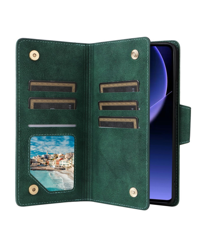 Housse Poco M7 Pro 5G Portefeuille Zippé avec Lanière | LORAN