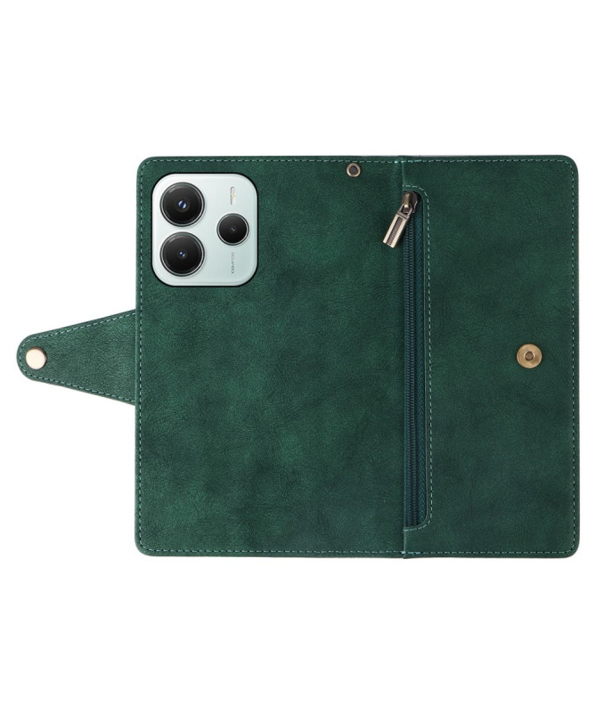 Housse Poco M7 Pro 5G Portefeuille Zippé avec Lanière | LORAN