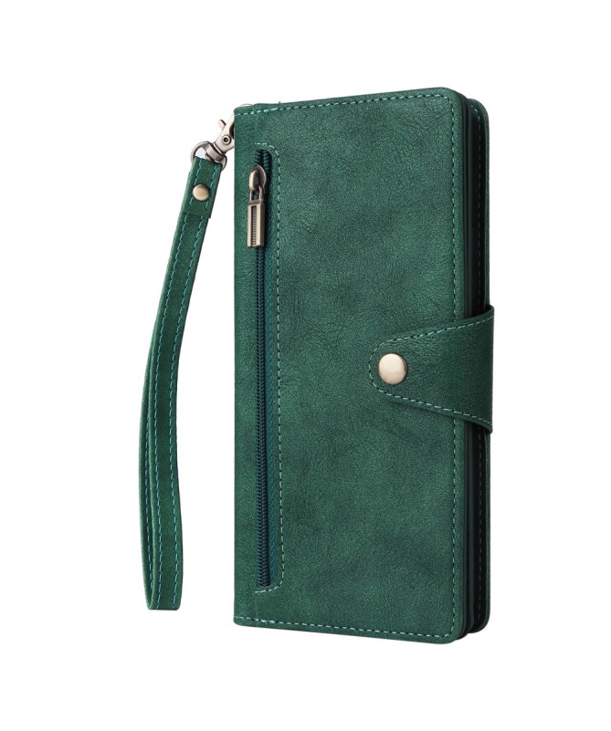 Housse Poco M7 Pro 5G Portefeuille Zippé avec Lanière | LORAN