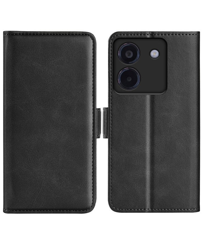 Étui Poco M7 Pro 5G portefeuille revêtement simili cuir mat