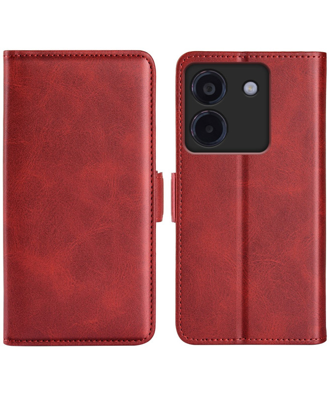 Étui Poco M7 Pro 5G portefeuille revêtement simili cuir mat