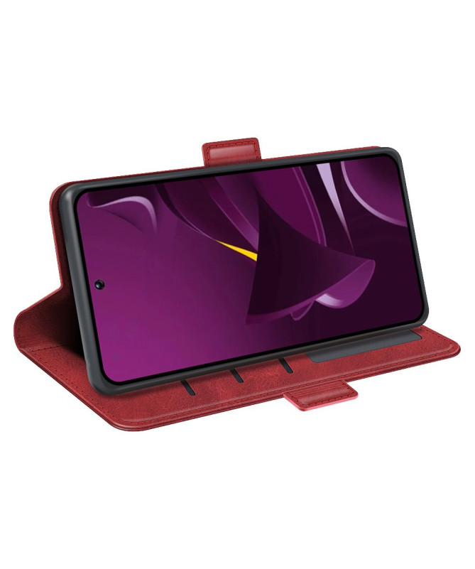 Étui Poco M7 Pro 5G portefeuille revêtement simili cuir mat