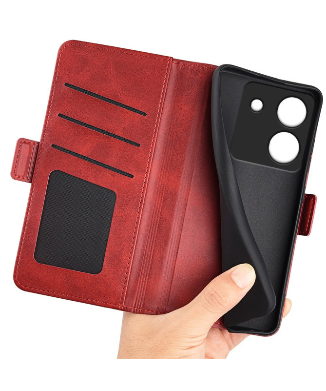 Étui Poco M7 Pro 5G portefeuille revêtement simili cuir mat