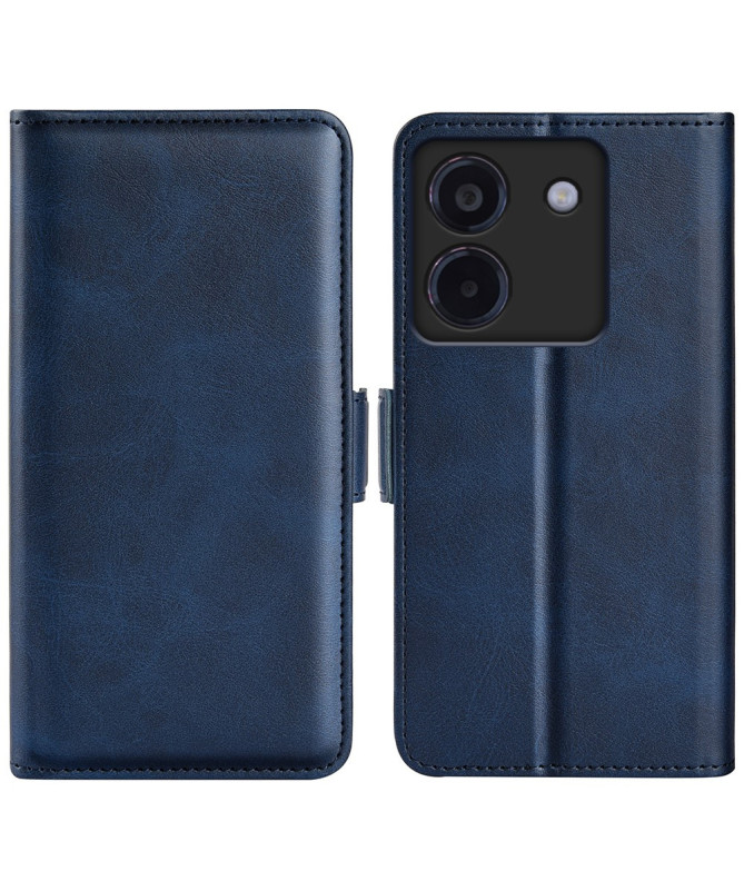 Étui Poco M7 Pro 5G portefeuille revêtement simili cuir mat