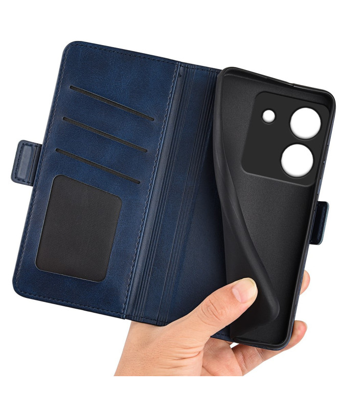 Étui Poco M7 Pro 5G portefeuille revêtement simili cuir mat