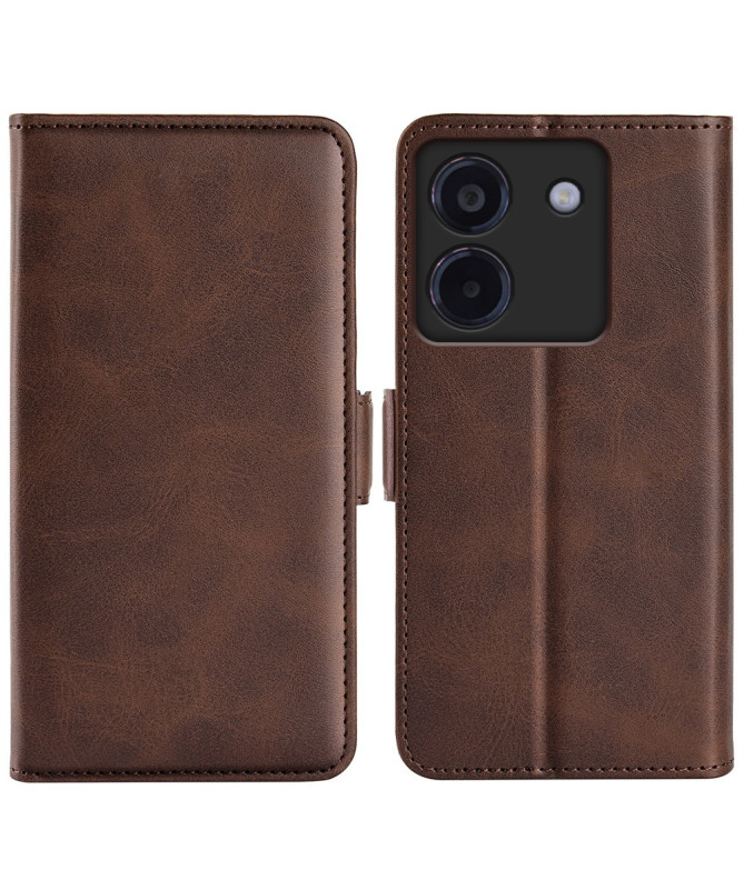 Étui Poco M7 Pro 5G portefeuille revêtement simili cuir mat