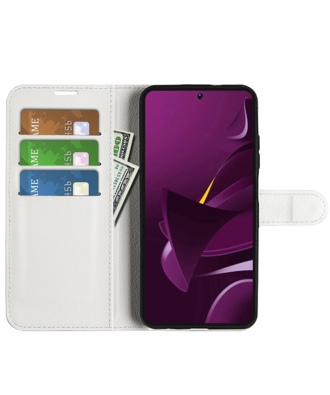 Housse Poco M7 Pro 5G portefeuille style cuir