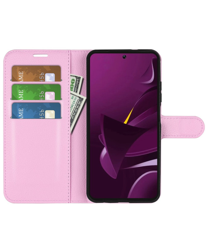 Housse Poco M7 Pro 5G portefeuille style cuir