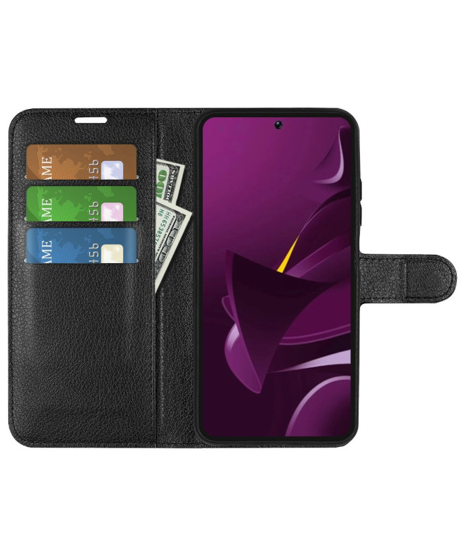 Housse Poco M7 Pro 5G portefeuille style cuir