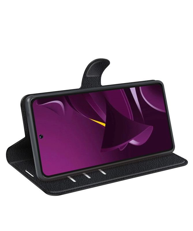 Housse Poco M7 Pro 5G portefeuille style cuir