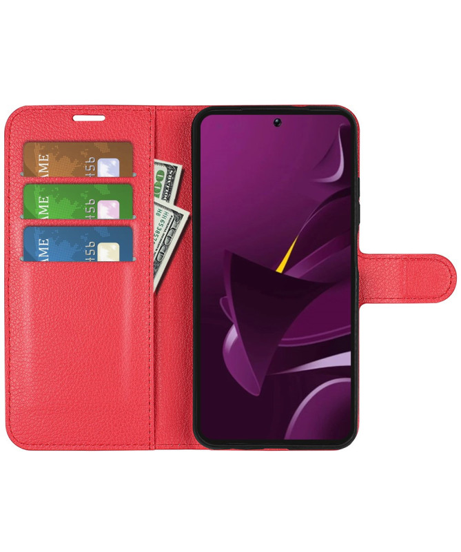 Housse Poco M7 Pro 5G portefeuille style cuir
