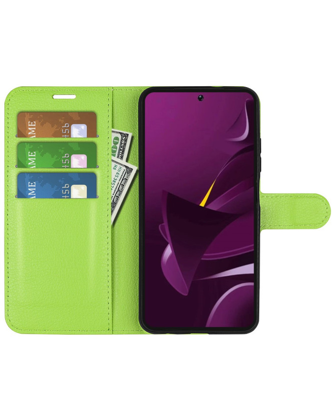 Housse Poco M7 Pro 5G portefeuille style cuir