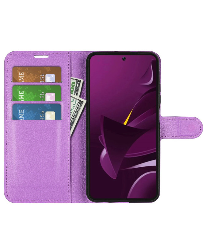 Housse Poco M7 Pro 5G portefeuille style cuir