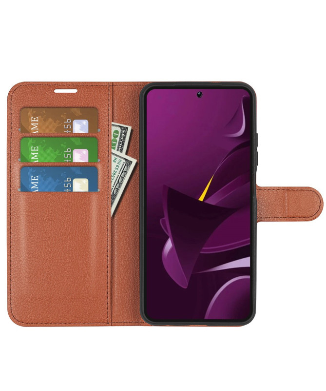 Housse Poco M7 Pro 5G portefeuille style cuir