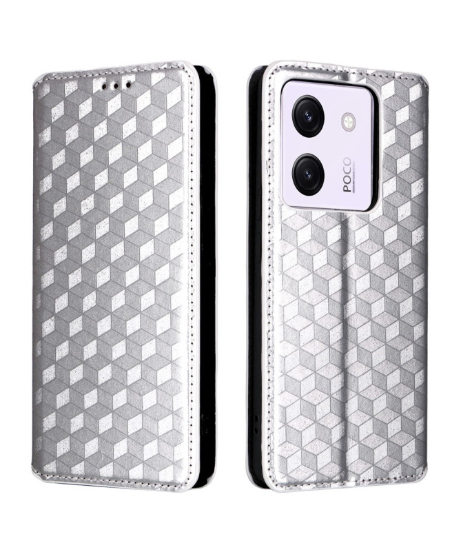 Housse Poco M7 Pro 5G flip cover design géométrie