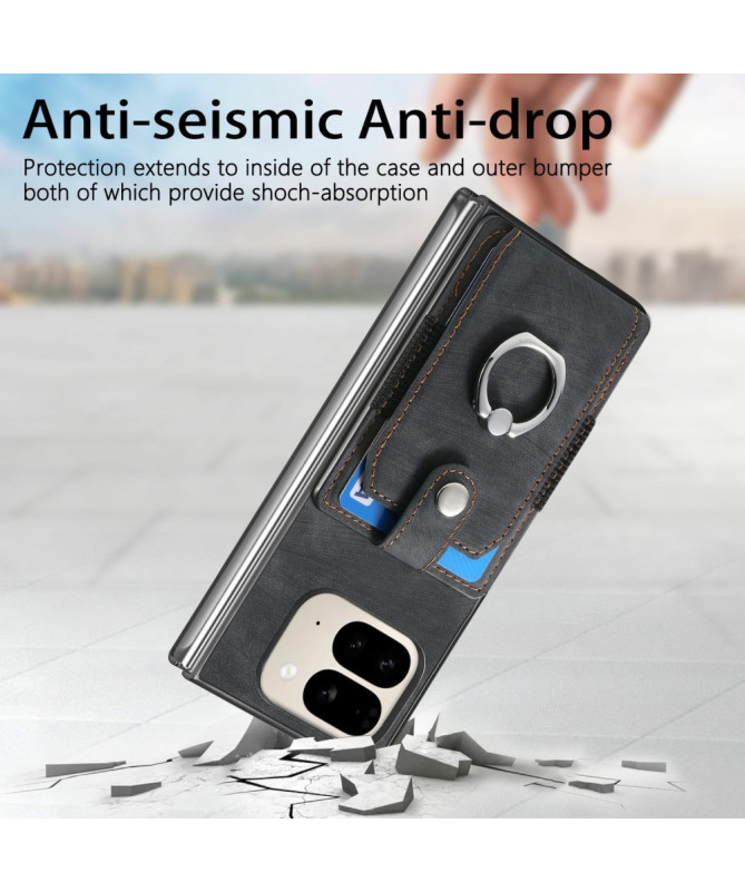 Coque Pixel 9 Pro Fold avec porte-cartes, anneau et support