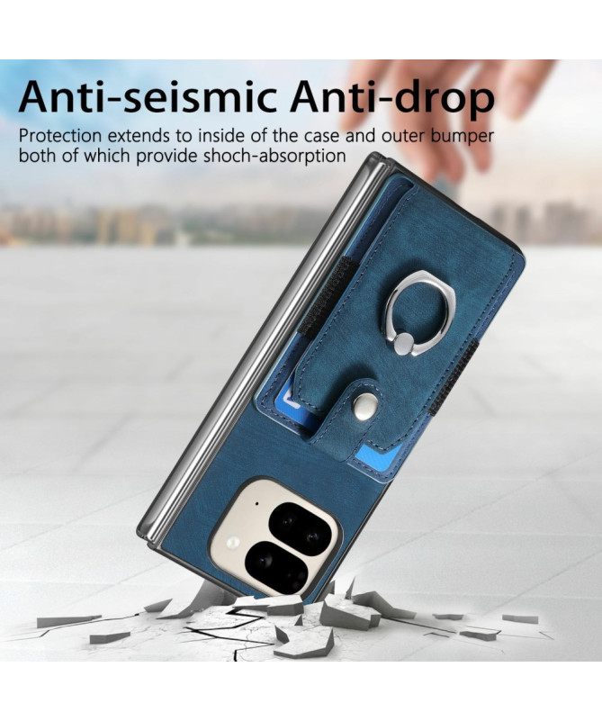 Coque Pixel 9 Pro Fold avec porte-cartes, anneau et support