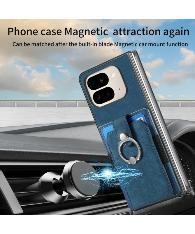 Coque Pixel 9 Pro Fold avec porte-cartes, anneau et support