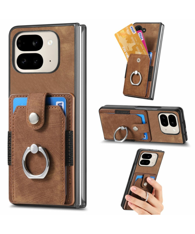 Coque Pixel 9 Pro Fold avec porte-cartes, anneau et support
