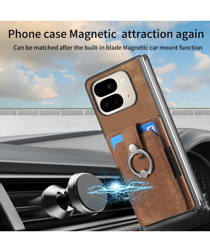 Coque Pixel 9 Pro Fold avec porte-cartes, anneau et support