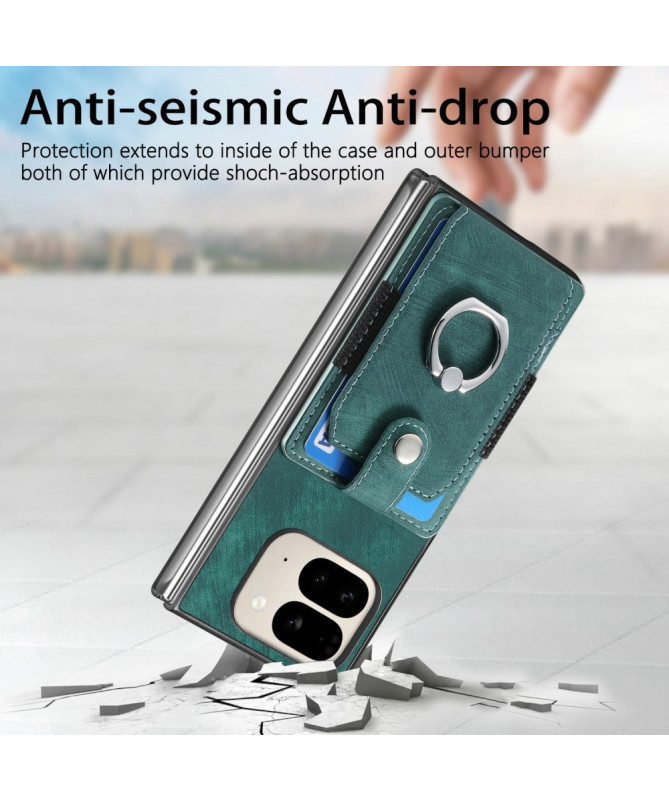 Coque Pixel 9 Pro Fold avec porte-cartes, anneau et support