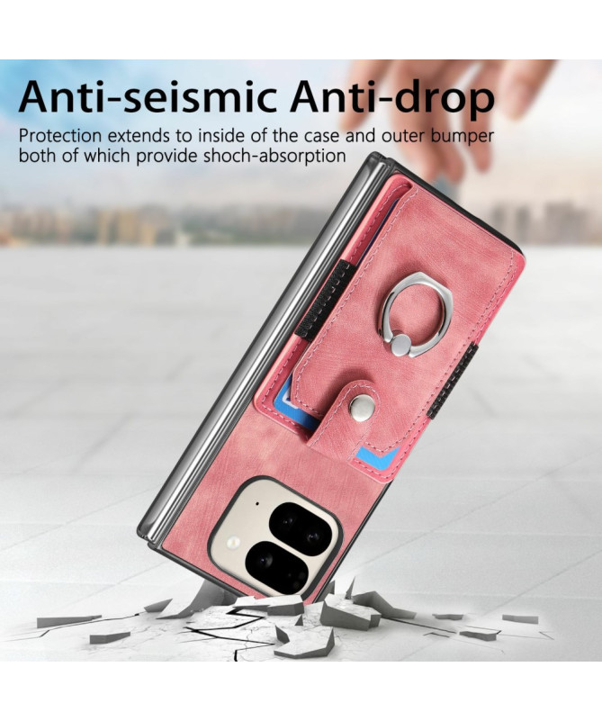 Coque Pixel 9 Pro Fold avec porte-cartes, anneau et support