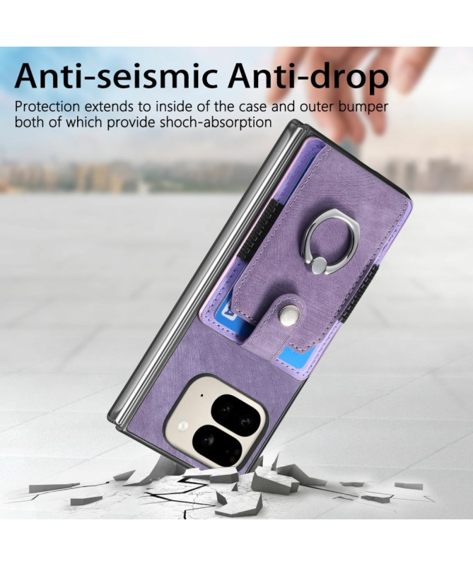 Coque Pixel 9 Pro Fold avec porte-cartes, anneau et support