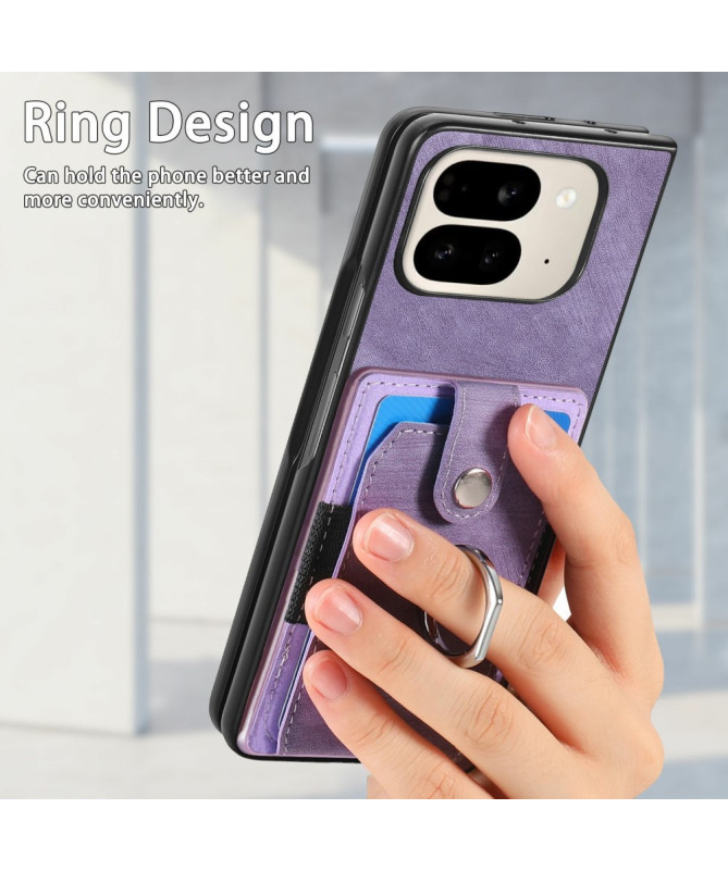 Coque Pixel 9 Pro Fold avec porte-cartes, anneau et support