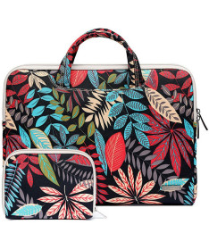 Sacoche PC 13.3" toile imprimée + pochette accessoires assortie