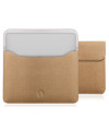 Pochette éco-design pour ordinateur 14" en kraft lavé et flanelle