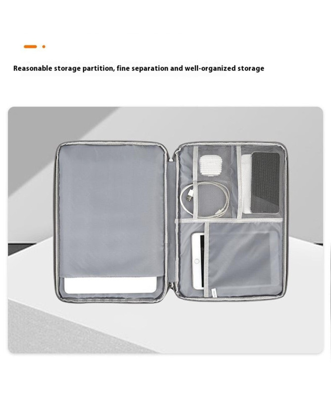 Housse laptop 11.6–12.5", ouverture à plat, poignée et poche zippée