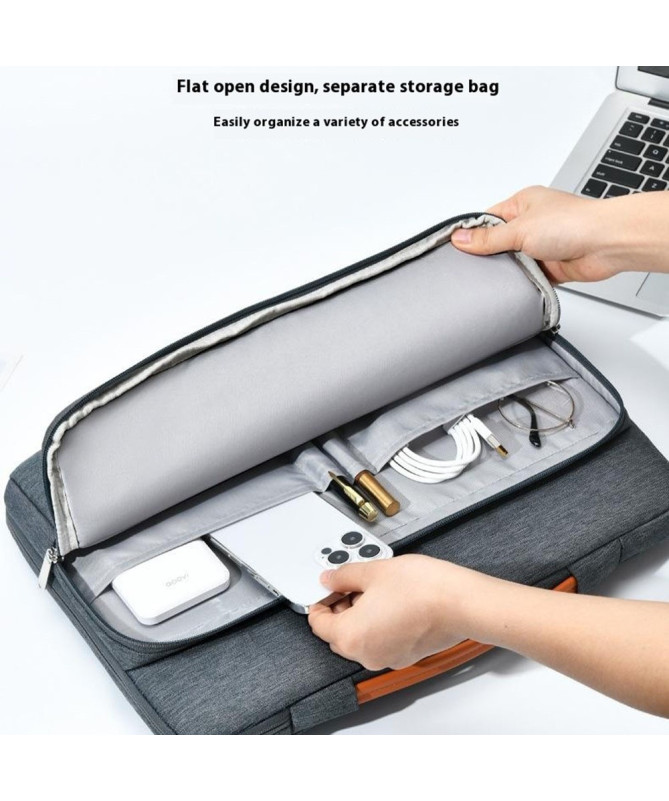 Housse ordinateur 15.6" business, poignée cuir, airbags intégrés