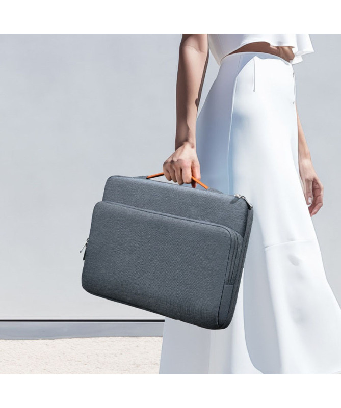 Housse ordinateur 15.6" business, poignée cuir, airbags intégrés