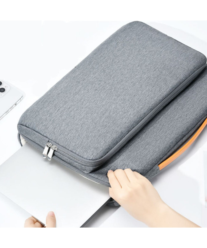 Housse ordinateur 15.6" business, poignée cuir, airbags intégrés