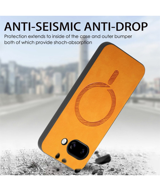 Coque Google Pixel 9a Imitation Cuir Compatible MagSafe