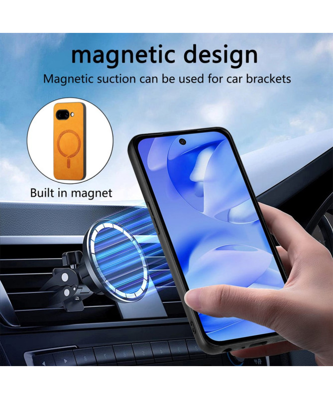 Coque Google Pixel 9a Imitation Cuir Compatible MagSafe