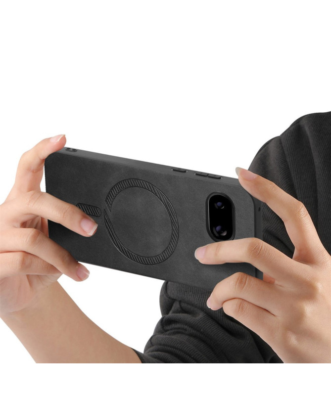 Coque Google Pixel 9a Imitation Cuir Compatible MagSafe