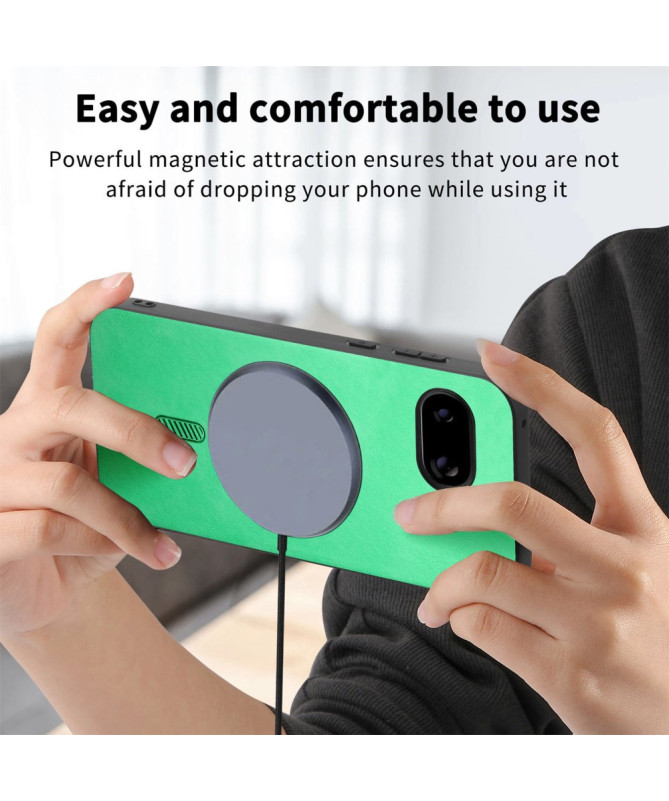 Coque Google Pixel 9a Imitation Cuir Compatible MagSafe