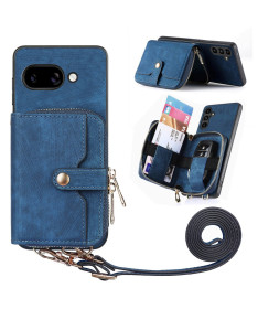 Coque Google Pixel 9a à sangle, fermeture zippée et porte-cartes