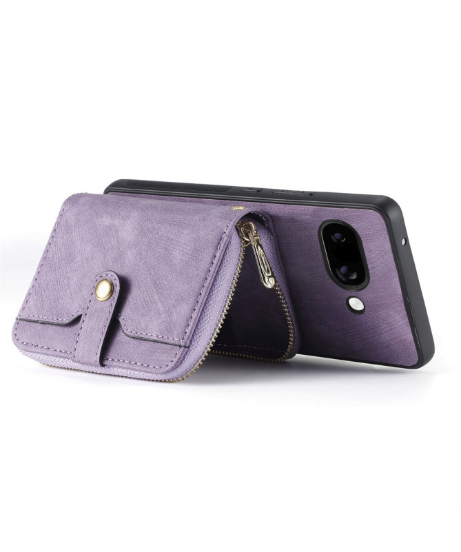 Coque Google Pixel 9a à sangle, fermeture zippée et porte-cartes