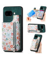 Coque Google Pixel 9a zippée fleurs RFID et support intégré