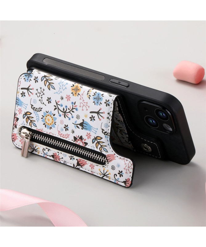Coque Google Pixel 9a zippée fleurs RFID et support intégré