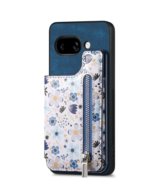 Coque Google Pixel 9a zippée fleurs RFID et support intégré