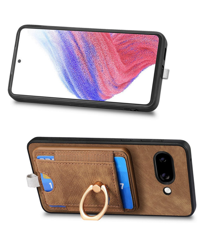 Coque Google Pixel 9a magnétique, support anneau et porte-cartes amovi