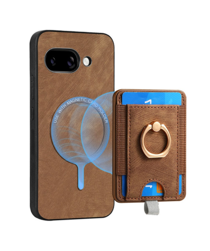 Coque Google Pixel 9a magnétique, support anneau et porte-cartes amovi