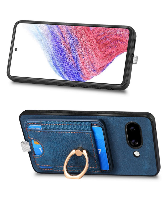 Coque Google Pixel 9a magnétique, support anneau et porte-cartes amovi
