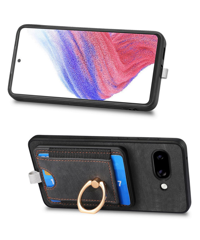 Coque Google Pixel 9a magnétique, support anneau et porte-cartes amovi